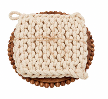 Load image into Gallery viewer, Beaded Trivet with Crochet Holder