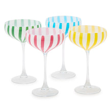 Load image into Gallery viewer, Striped Coupe Glasses