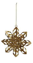 Load image into Gallery viewer, Gold Metal Snowflake Ornament