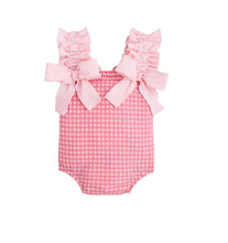 Load image into Gallery viewer, Pink Crinkle Check 1pc Bathing Suit