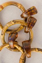 Load image into Gallery viewer, Dark Brown Bamboo Statement Drop Earrings