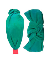 Load image into Gallery viewer, Emerald Dupioni Silk Knot Headband