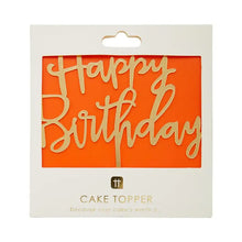 Load image into Gallery viewer, Happy Birthday Gold Acrylic Cake Topper