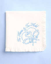 Load image into Gallery viewer, Swan Handkerchief | blue, bridal, wedding ruffle embroidered