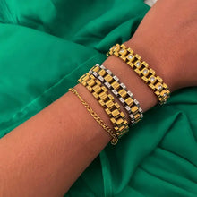 Load image into Gallery viewer, The Chain Watch Band Bracelet - Gold With Diamond