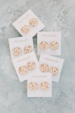 Load image into Gallery viewer, Sunburst Pearl Statement Stud Earrings