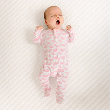 Load image into Gallery viewer, Azure Whales Print Zip Footie – Pink