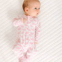 Load image into Gallery viewer, Azure Whales Print Zip Footie – Pink