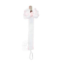 Load image into Gallery viewer, Crochet Edge Grosgrain Pacifier Clip w/ Detachable Bow