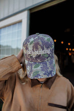 Load image into Gallery viewer, He's Hunting - Camo Vintage Trucker Hat