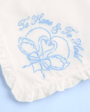 Load image into Gallery viewer, Swan Handkerchief | blue, bridal, wedding ruffle embroidered