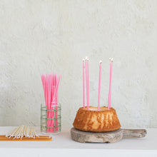 Load image into Gallery viewer, Unscented Thin Taper Candles in Box, Set of 36 - Pink