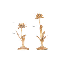 Load image into Gallery viewer, Metal Flower Taper Holders White