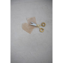 Load image into Gallery viewer, Scissors with Flower Shaped Handles, Brass Finish