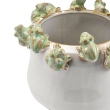 Load image into Gallery viewer, Stoneware Planter w/ Frogs on Rim