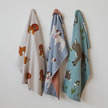 Load image into Gallery viewer, Cotton Knit Baby Blanket w/ Dogs