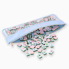 Load image into Gallery viewer, Light Blue Bamboo Mahjong Bag