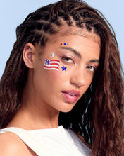 Load image into Gallery viewer, America Face Gems | Patriotic Face Stickers, Red White Blue