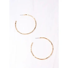 Load image into Gallery viewer, Sylvan Hammered Hoop Earring Shiny - Gold