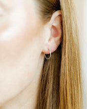 Load image into Gallery viewer, Huggie Infinity Hoop Earrings - Ava Silver 12mm