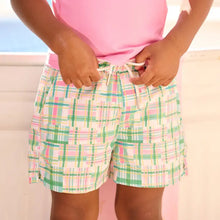 Load image into Gallery viewer, Sugar Bee Clothing | Compression Swim Shorts - Palm Springs Madras