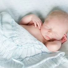 Load image into Gallery viewer, Feltman Pointelle Ruffle Knit Blanket
