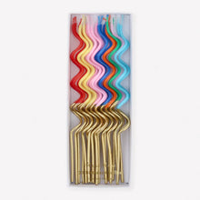 Load image into Gallery viewer, Gold Dipped Swirly Candles