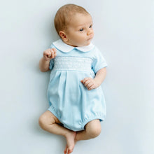 Load image into Gallery viewer, Walker's Classics Smocked Short Sleeve Bubble - Light Blue