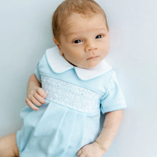 Load image into Gallery viewer, Walker's Classics Smocked Short Sleeve Bubble - Light Blue