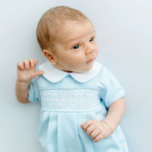 Load image into Gallery viewer, Walker's Classics Smocked Short Sleeve Bubble - Light Blue