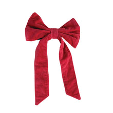 Load image into Gallery viewer, Cotton Velvet Clip-on Bow, Red