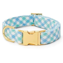 Load image into Gallery viewer, Cornflower Gingham Flannel Easter Dog Collar
