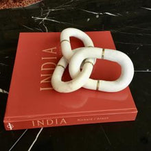 Load image into Gallery viewer, White Marble Chain with Brass