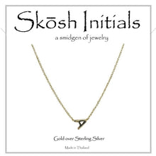 Load image into Gallery viewer, Skosh Sideways Initial Necklaces Gold