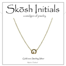 Load image into Gallery viewer, Skosh Sideways Initial Necklaces Gold