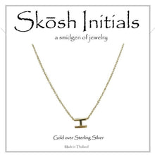 Load image into Gallery viewer, Skosh Sideways Initial Necklaces Gold