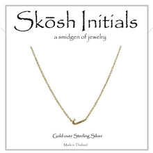 Load image into Gallery viewer, Skosh Sideways Initial Necklaces Gold