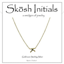 Load image into Gallery viewer, Skosh Sideways Initial Necklaces Gold
