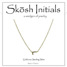 Load image into Gallery viewer, Skosh Sideways Initial Necklaces Gold