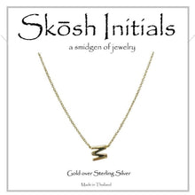 Load image into Gallery viewer, Skosh Sideways Initial Necklaces Gold