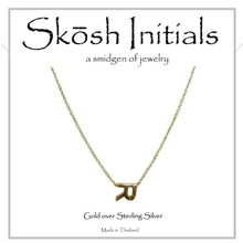 Load image into Gallery viewer, Skosh Sideways Initial Necklaces Gold