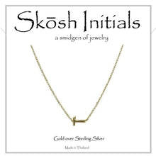 Load image into Gallery viewer, Skosh Sideways Initial Necklaces Gold