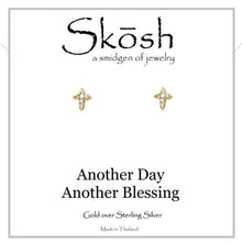 Load image into Gallery viewer, Skosh Mini CZ Cross Earrings