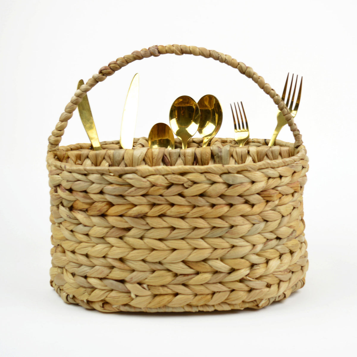 Natural Woven Utensil Caddy Ultimate Gifts MS