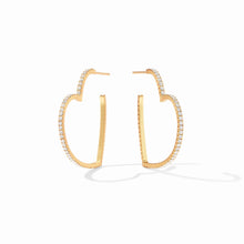 Load image into Gallery viewer, Esme Heart CZ Hoop Gold