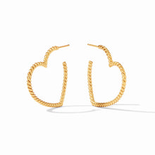 Load image into Gallery viewer, Esme Heart Hoop Gold
