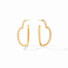 Load image into Gallery viewer, Esme Heart Pearl Gold Hoop