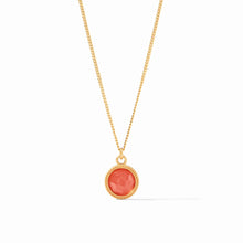 Load image into Gallery viewer, Fleur De Lis Solitaire Necklace Gold Iridescent Coral Reversible