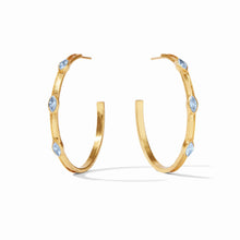 Load image into Gallery viewer, Monaco Hoop Gold Chalcedony Blue