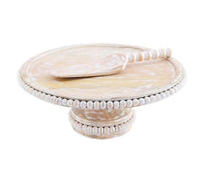 Load image into Gallery viewer, Beaded Wood Cake Stand Set